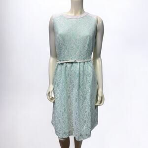 Calvin Klein Mint Lace Overlay Fit & Flare Dress - Size 10